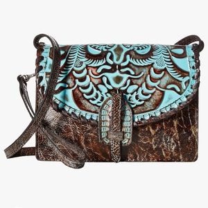 Patricia Nash Lanza Full Grain Leather Crossbody Organizer Western rodeo purse